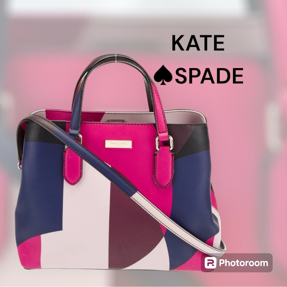 KATE SPADE Geo Spotlight Evangeline Crossbody/ Satchel EUC